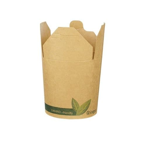 500 x Kraft Brown Compostable Noodle Pails - 2 Sizes