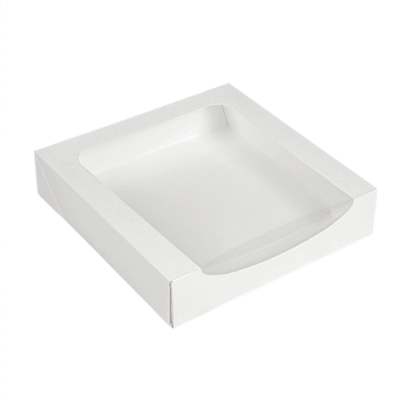 50 x White Square Windowed Sushi Boxes-23cm x 23cm x 5cm