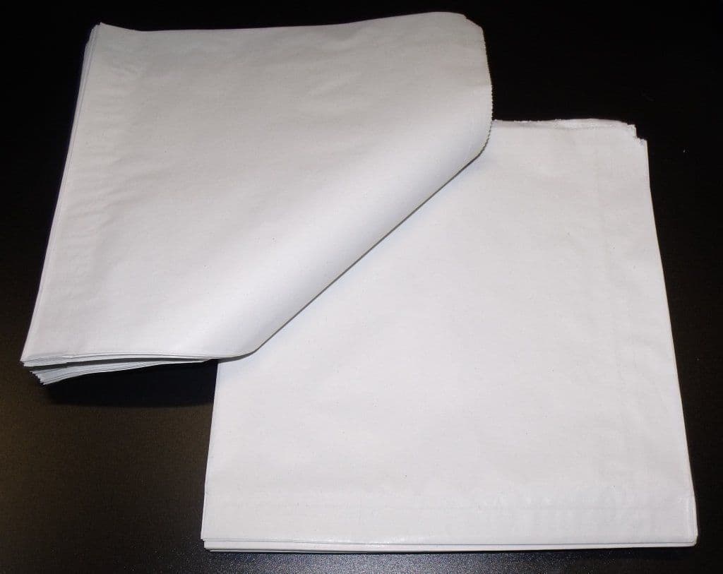 Square White Sulphite Paper Counter Bags - Various  Sizes