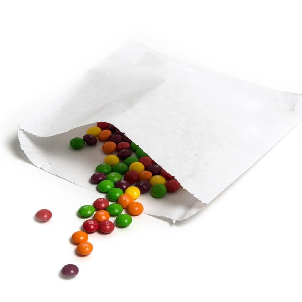 Square White Sulphite Paper Counter Bags - Various  Sizes