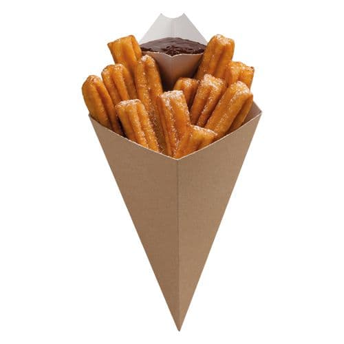 Lined Kraft Paperboard Cornets with Dip Corner (Pack of 500)