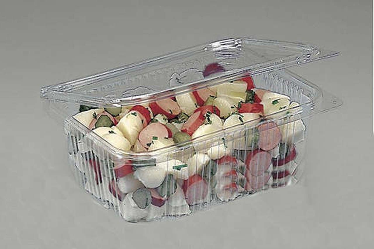 200 x Clear Plastic 1000ml Rectangular Salad Containers