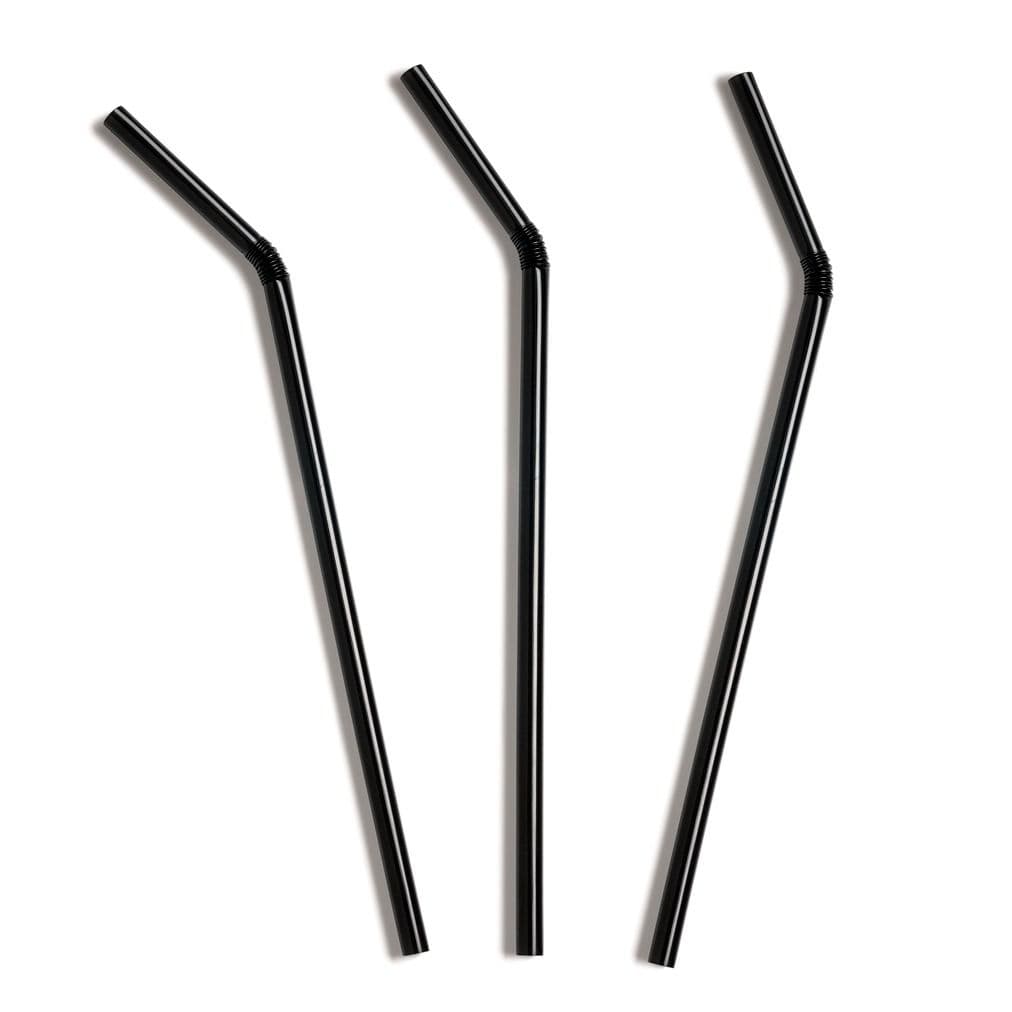 250 x Black Flexible PLA Straw