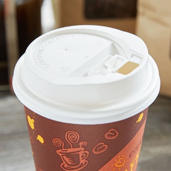 100 x Sip Thru Lids With Lift Lock for 12oz Hot Drinks Cups