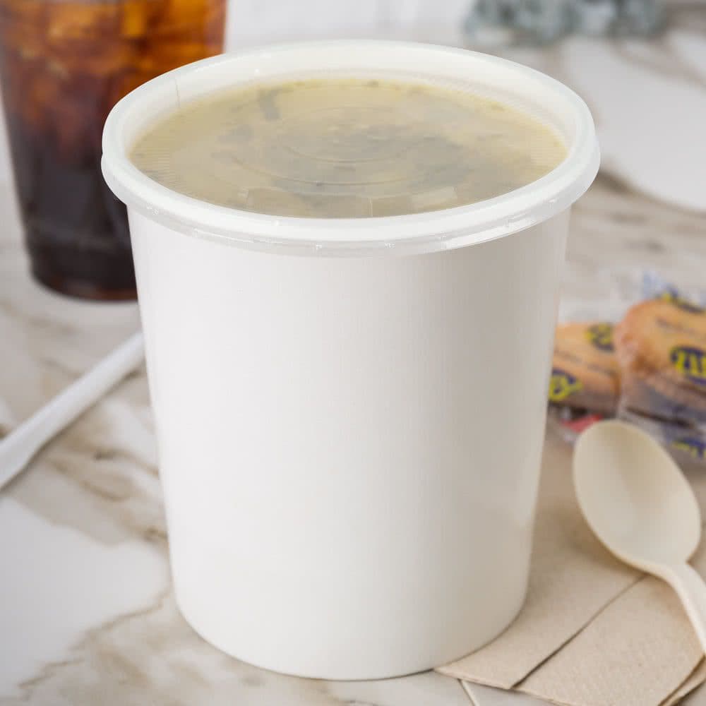 Plastic Lids For Heavy Duty Paper Soup Tubs (Pack of 500)