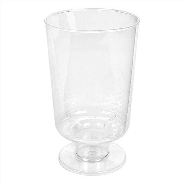 12 x 150ml Mini Clear Plastic Stemmed Wine Goblet