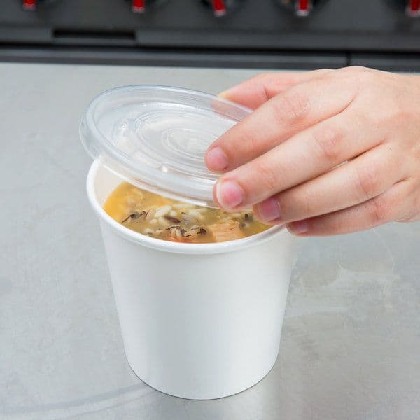 Plastic Lids For Heavy Duty Paper Soup Tubs (Pack of 500)
