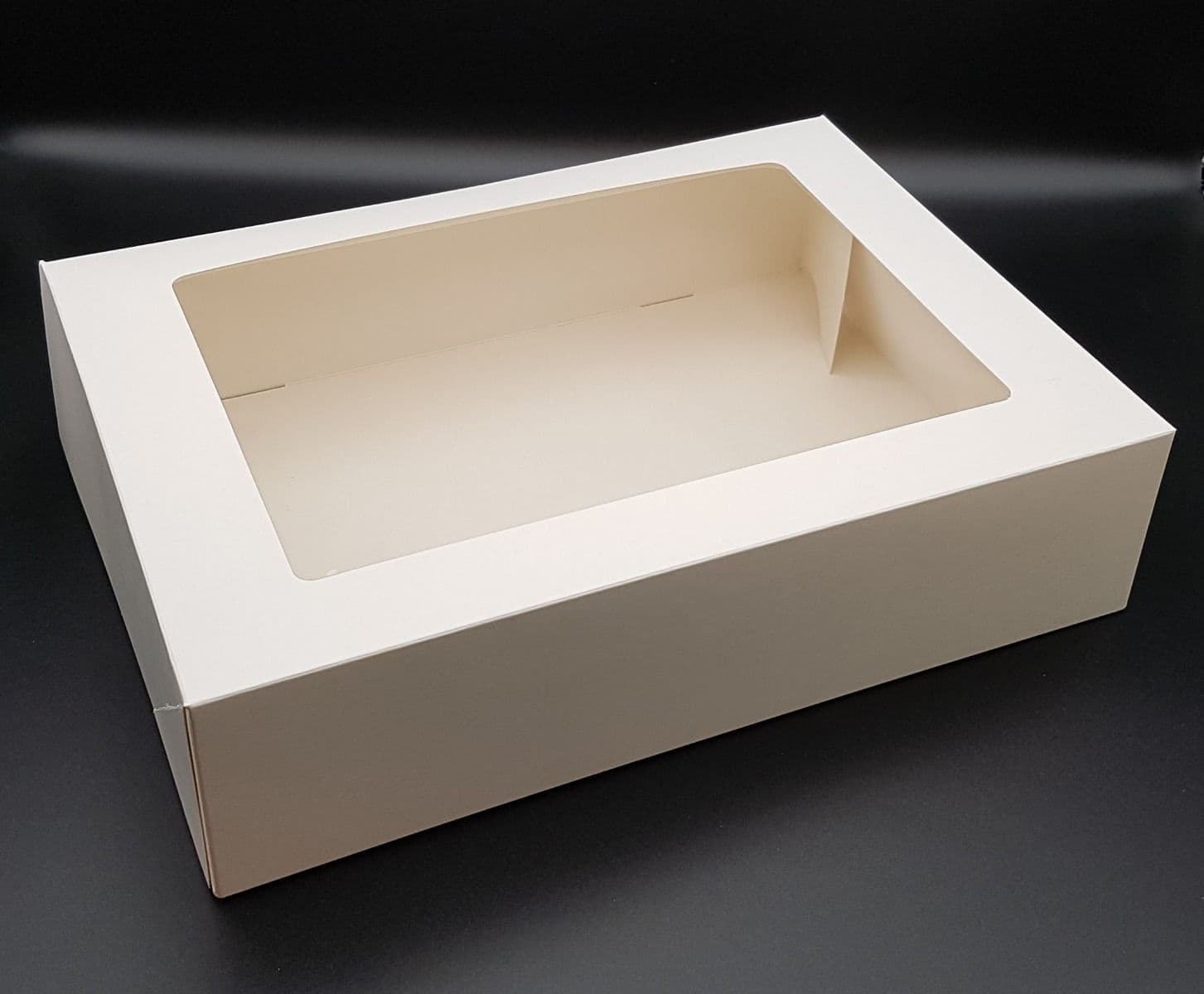 25 x Large 9.5" x 13" White Card Windowed Bakery Box