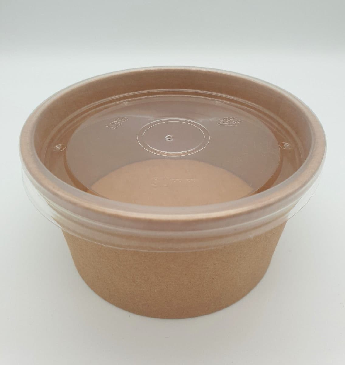 50 x 7oz Kraft Brown Paper Food Tubs & Flat Lids