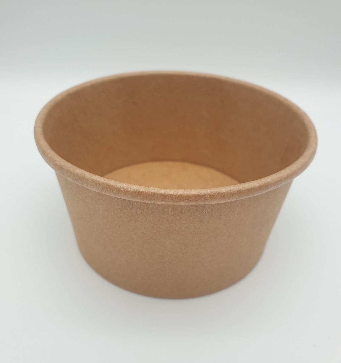 50 x 7oz Kraft Brown Paper Food Tubs & Flat Lids