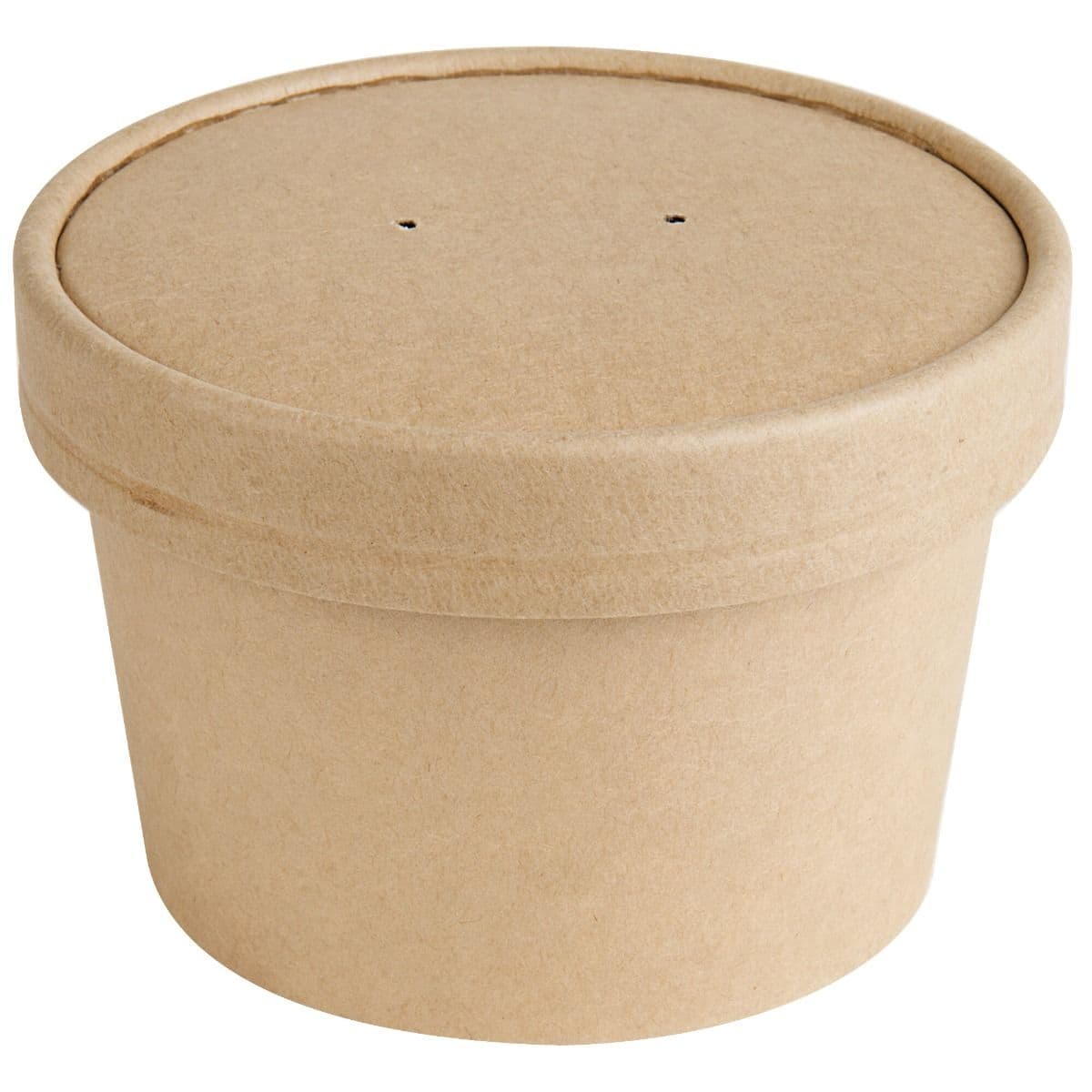 50 x Paper Lids For Kraft Brown Paper Ice Cream Tubs