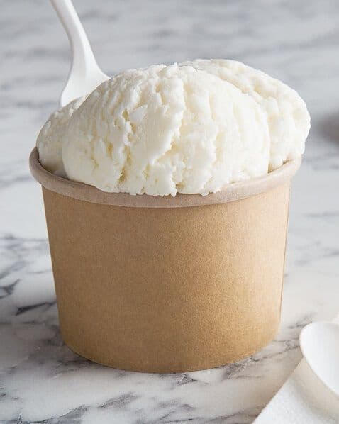 50 x 4oz Kraft Brown Paper Food Tubs & Flat Plastic Lids