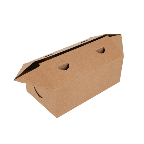 50 x Kraft Card Vented Takeaway Food Boxes