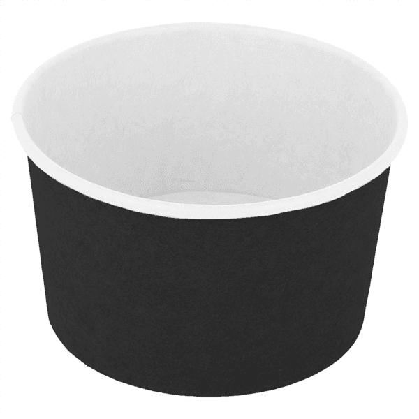 Black Paper Ice Cream Tubs - Multiple Sizes