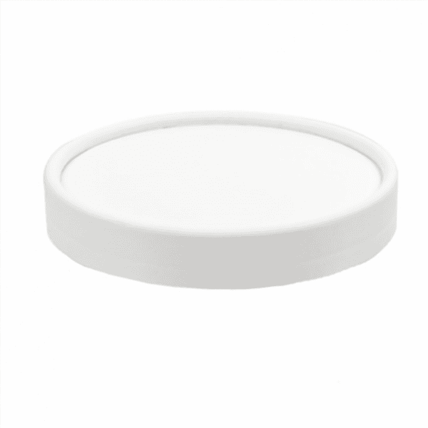 50 x White Card Lids For 5oz Black Ice Cream Tubs