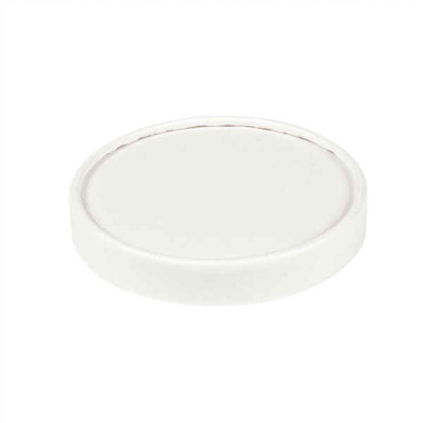 50 x White Card Lids For 8oz Black Ice Cream Tubs