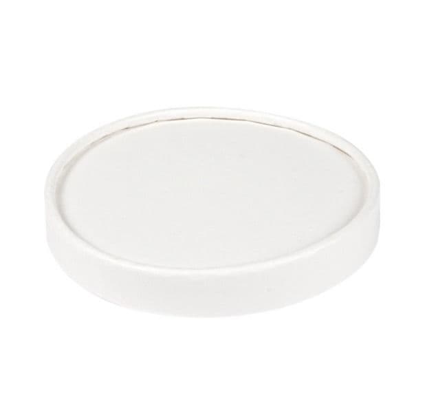 50 x White Card Lids For 10oz Black Ice Cream Tubs