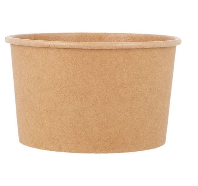 50 x Kraft Brown Ice Cream Tubs - 10oz / 295ml