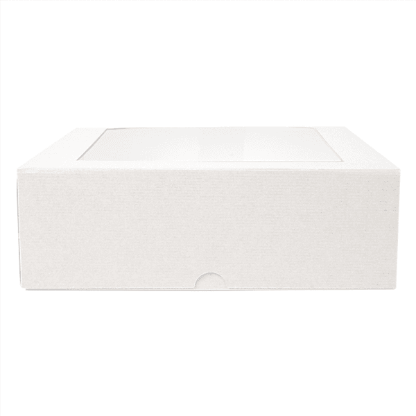50 x Square White Windowed Cake Boxes - Various Sizes