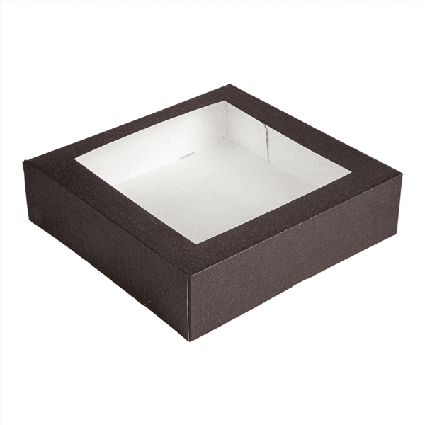 50 x Dark Chocolate 12 x 12 x 3" Windowed Cake Boxes