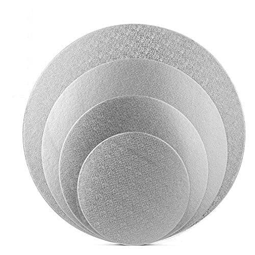 25 x Silver 10" Round Double Thick Cake Boards