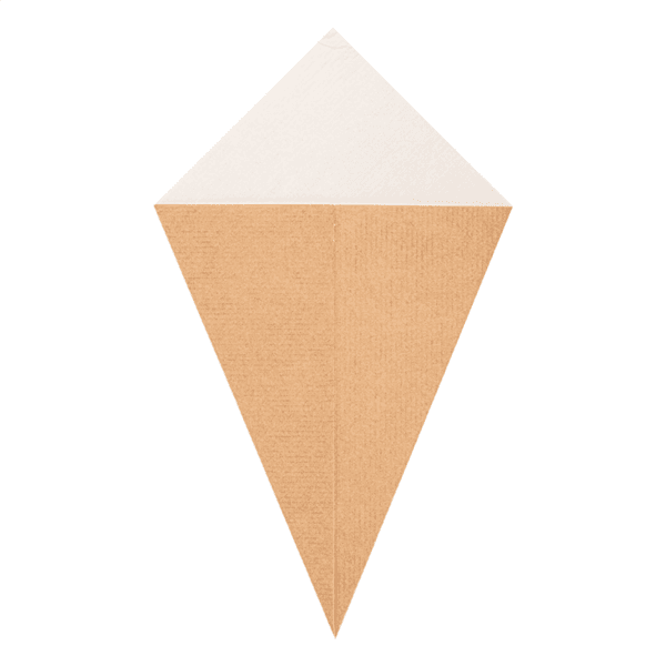 200 x Kraft Corrugated Board Chip Cornets - 2 Sizes