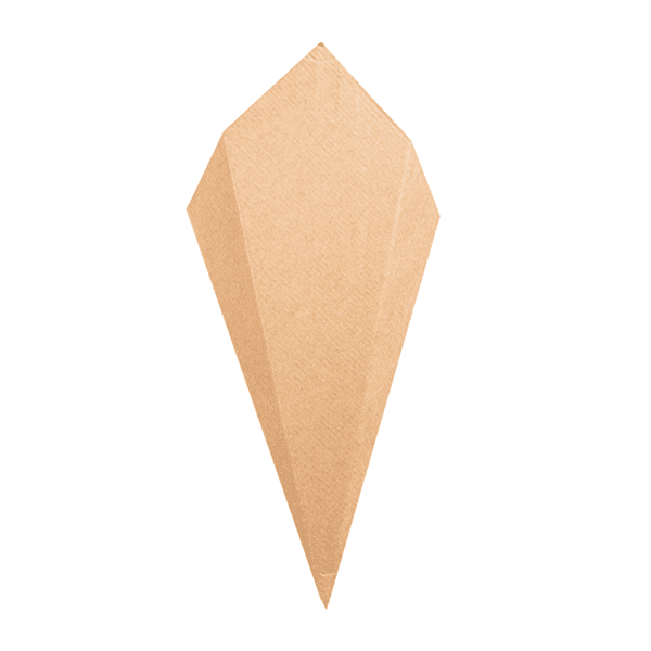 200 x Kraft Corrugated Board Chip Cornets - 2 Sizes