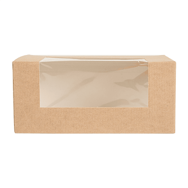 50 x Kraft Brown 7" Long Rectangular Window Bakery Box