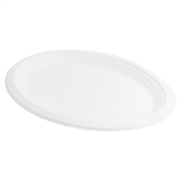 50 x Large Oval Bagasse Food Plate (Lids Available)