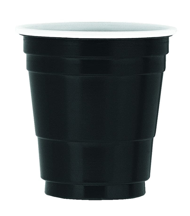 20 x Black Plastic Shot Glasses