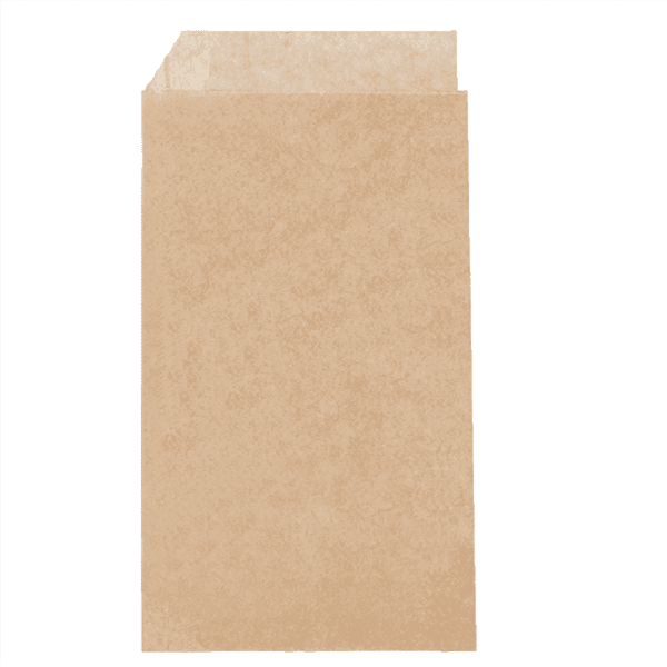 500 x Kraft Brown 2 Side 13cm x 22cm Open Greaseproof Paper Bags