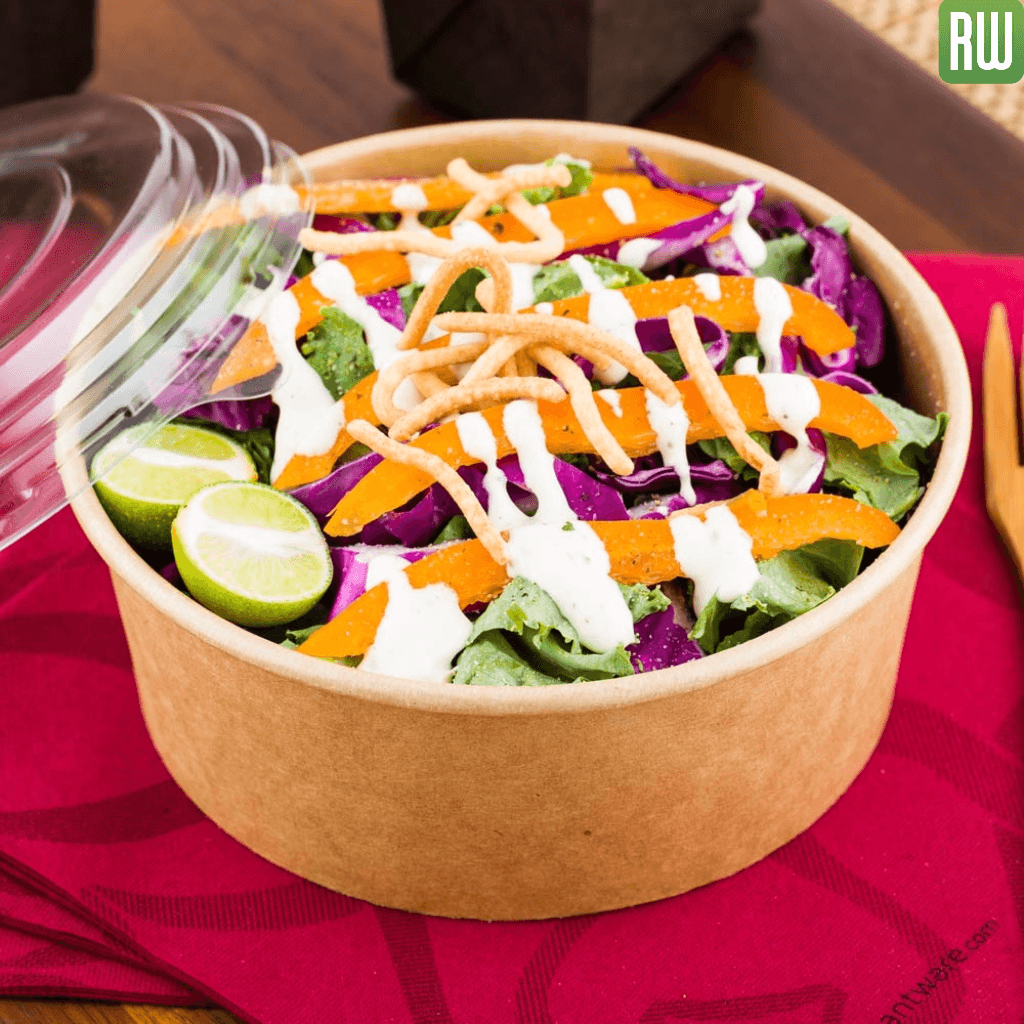 300 x Kraft Card Round Salad Bowls - Multiple Sizes