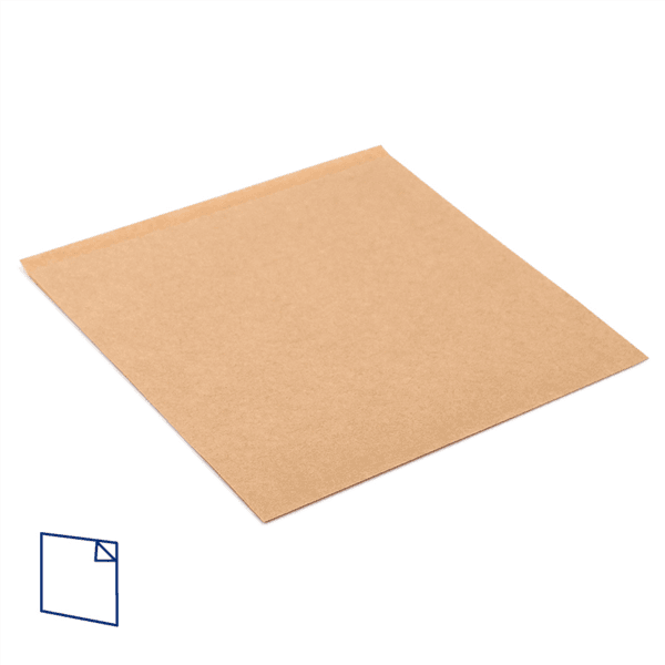 Kraft Brown 2 Sides Open Compostable Greaseproof Paper Bags - Multiple Sizes