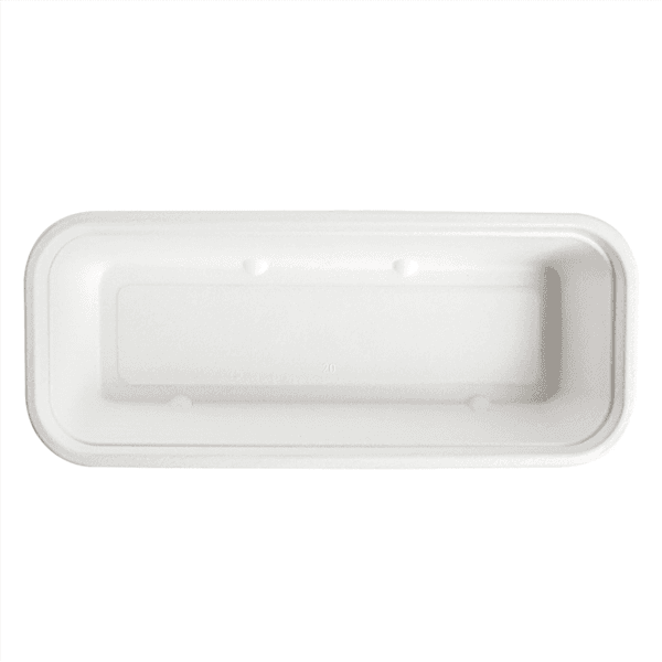 50 x 1 Compartment Long Bagasse Food Tray