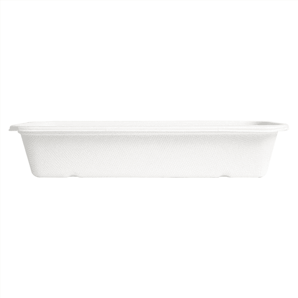 50 x 1 Compartment Long Bagasse Food Tray