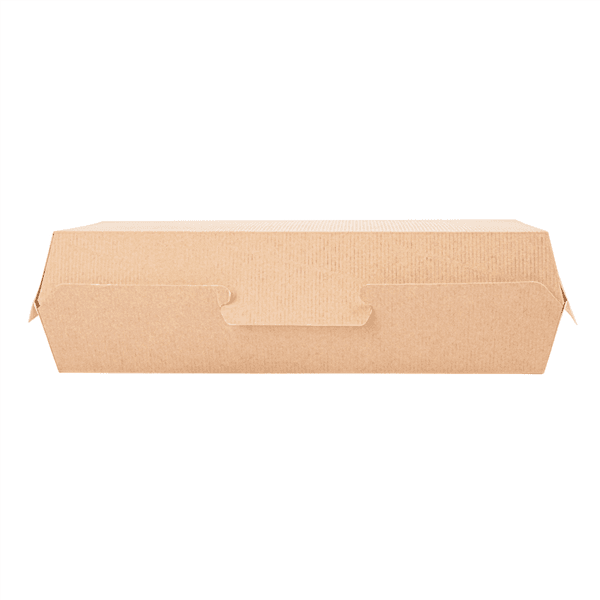 50 x Kraft Brown Card Extra Long Clamshell Food Boxes