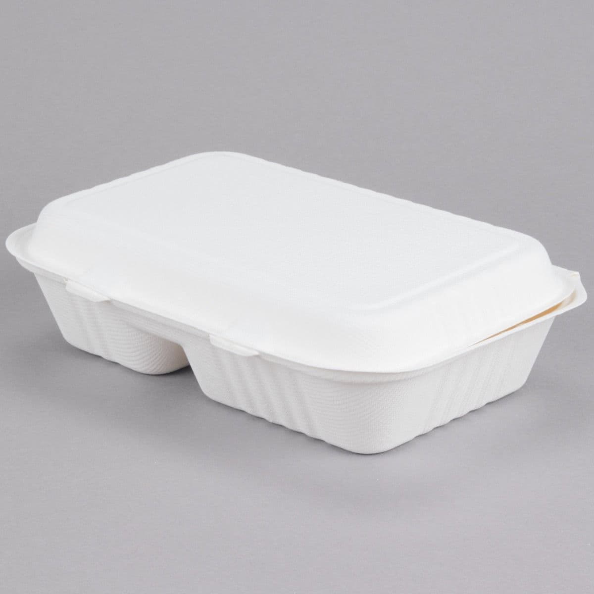 250 x 2 Compartment Biodegradable Bagasse Takeaway Boxes
