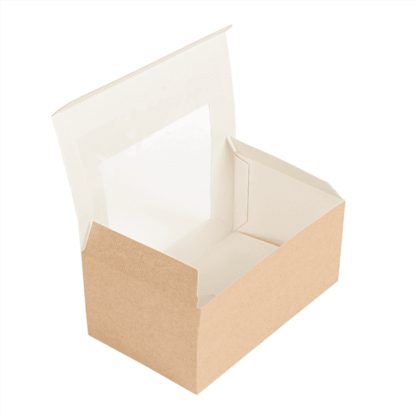 50 x Kraft Brown 7" Long Rectangular Window Bakery Box