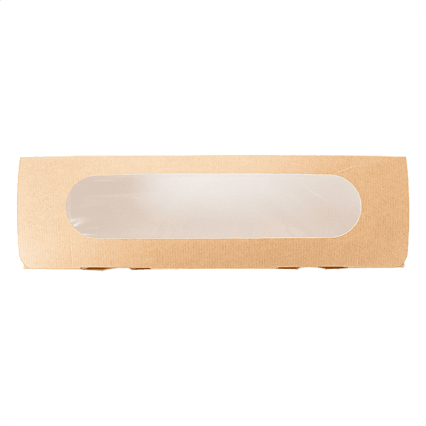 50 x Kraft Brown Baguette Box With Window