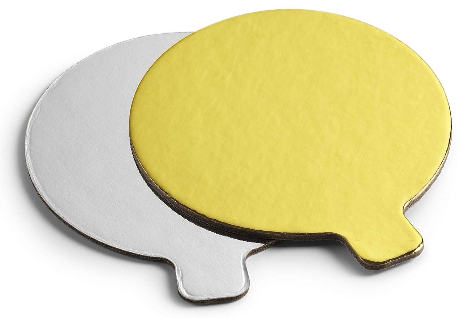 500 x Small Gold and Silver Cake Circles with Tabs - Multiple Sizes