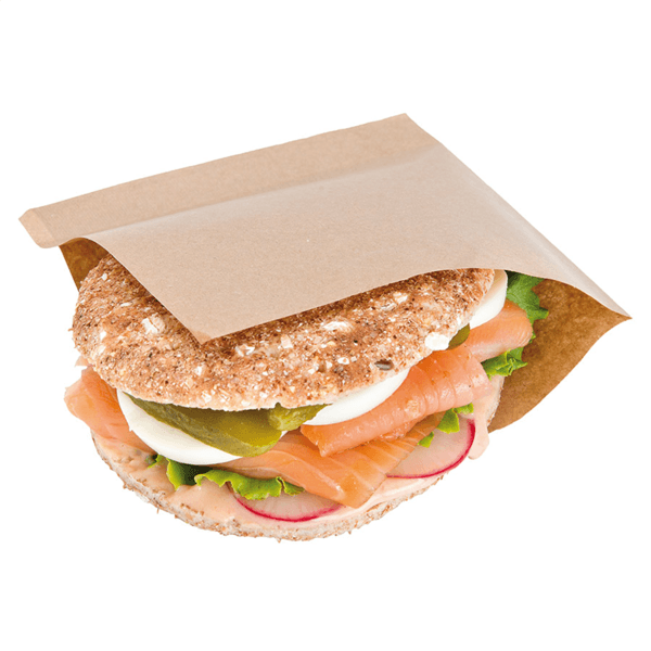 Kraft Brown 2 Sides Open Compostable Greaseproof Paper Bags - Multiple Sizes