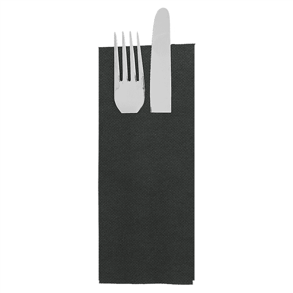 50 x Black Kangaroo Double Point Napkins - 33 x 40cm