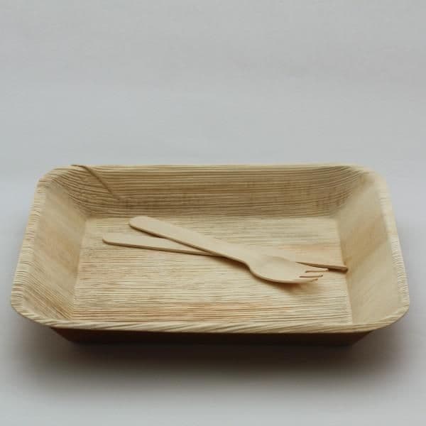 25 x Square 9" Biodegradable Palm Leaf Plates