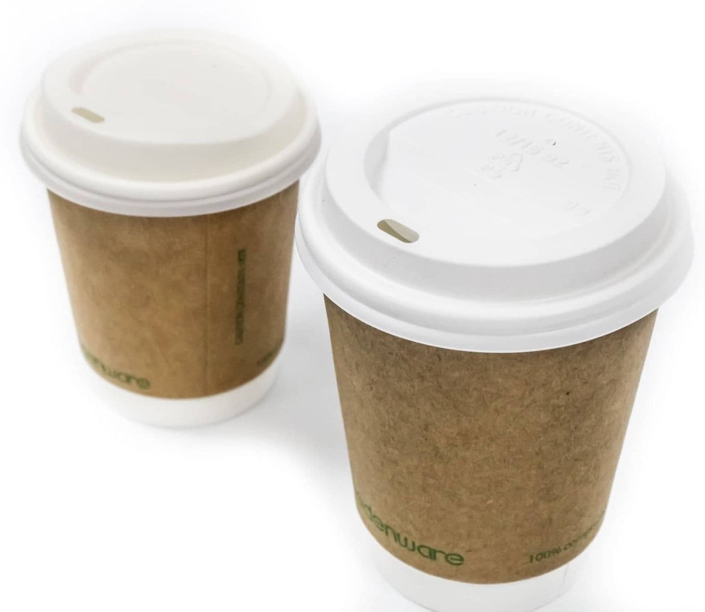100 x Compostable CPLA Sip Lid for Hot Drinks Cup