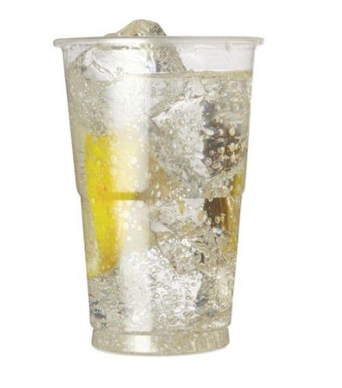 50 x Clear Plastic Half Pint Glasses