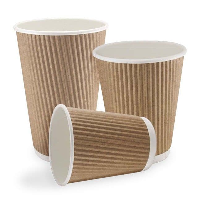 Ripple Triple Wall Hot Drink Cups - Multiple Sizes