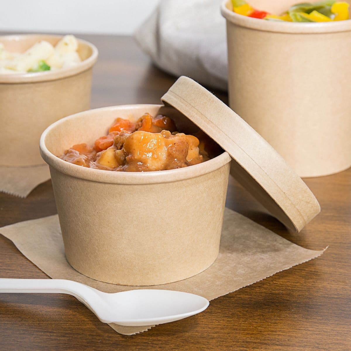 500 x Kraft Brown Paper Soup Tubs - Multiple Sizes