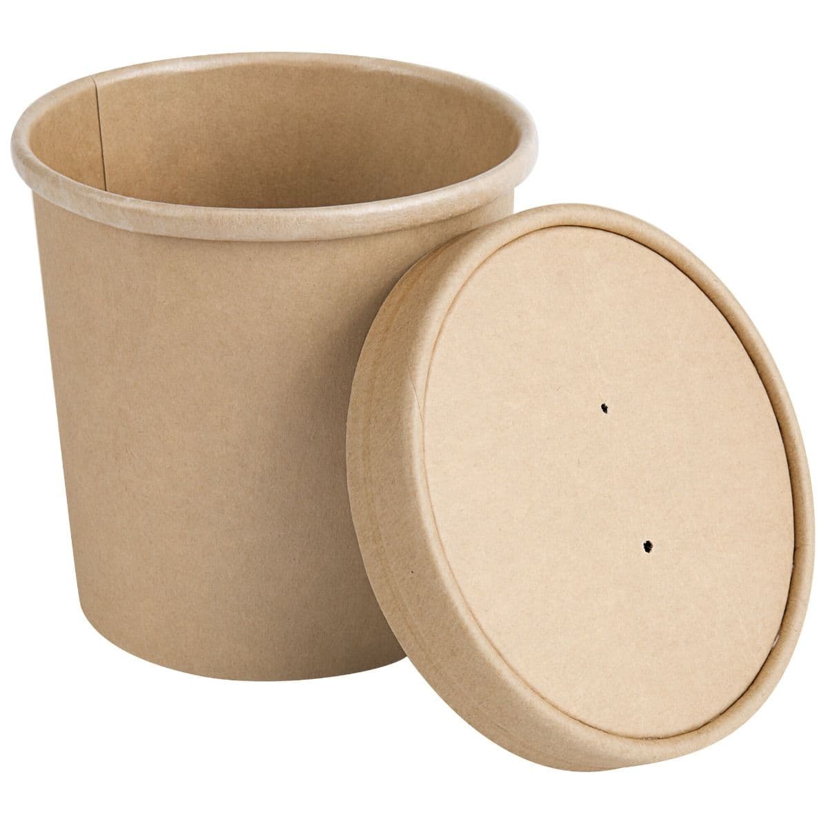 500 x Paper Lids For Kraft Paper Soup Tubs