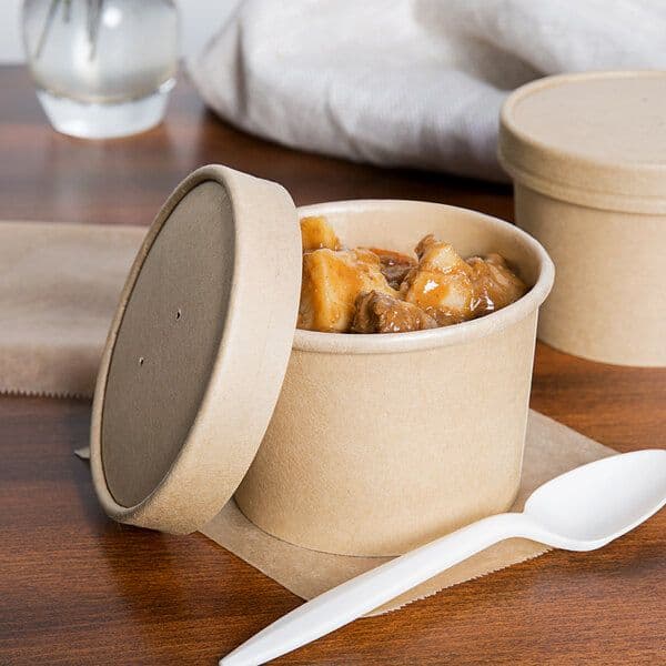 500 x Kraft Brown Paper Soup Tubs - Multiple Sizes