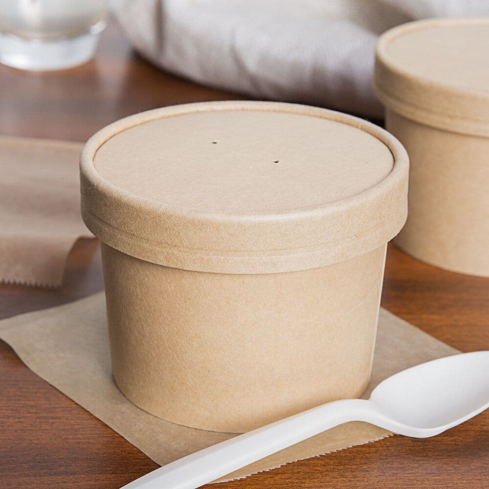 500 x Kraft Brown Paper Soup Tubs - Multiple Sizes